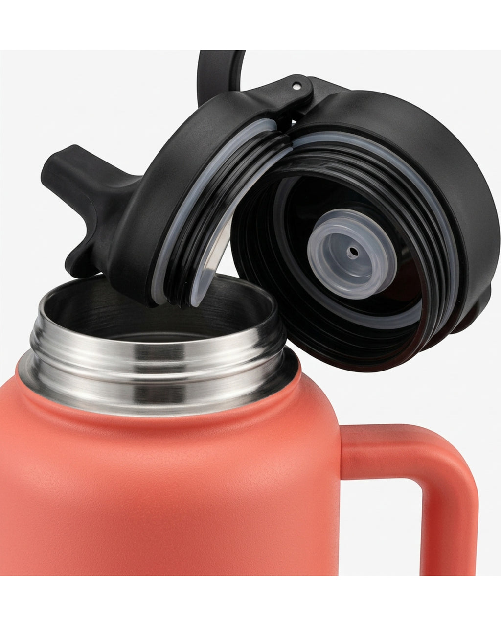 Zptwv Handled Insulated Sports Jug with Straw Lid 40 oz Coral - Detail view