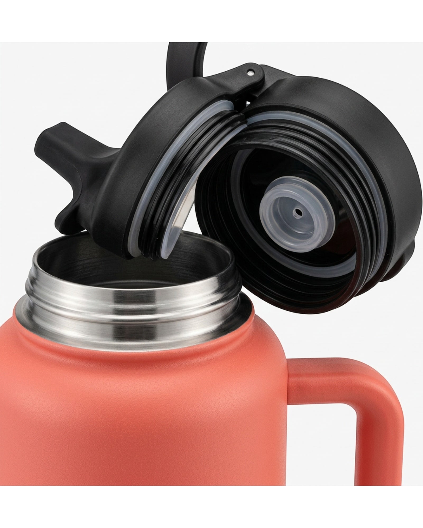 Zptwv Handled Insulated Sports Jug with Straw Lid 40 oz Coral - Detail view