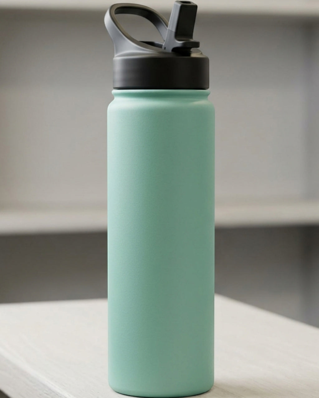 Zptwv Slim Vacuum Sports Bottle with Flip Straw Lid 24 oz Seafoam - Lifestyle view