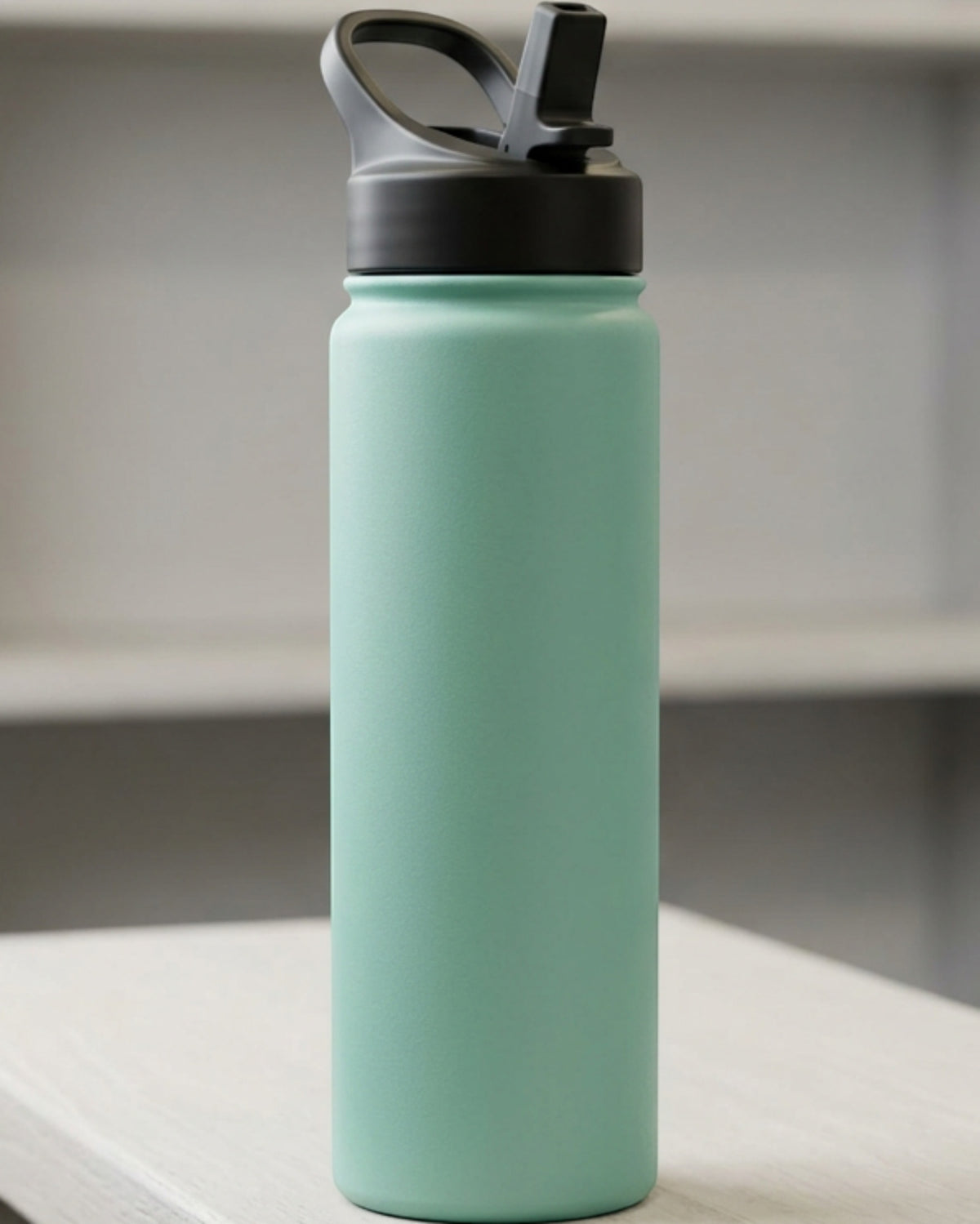 Zptwv Slim Vacuum Sports Bottle with Flip Straw Lid 24 oz Seafoam - Lifestyle view